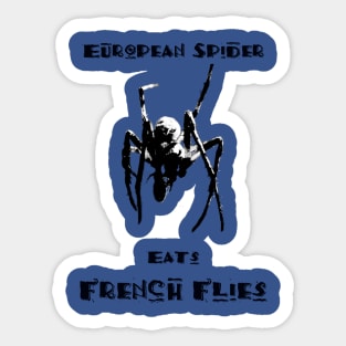 Spider Eating French Flies Sticker